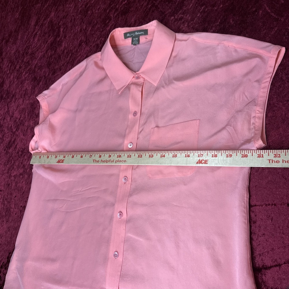 Tommy Bahama Women Pink Medium Sleeveless Button-Down Shirt‎ M Thin - Picture 10 of 11